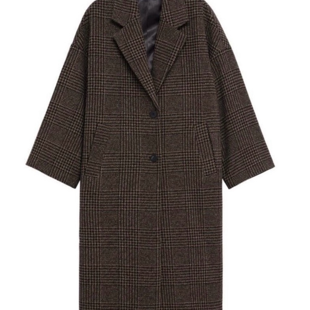 Women's Brown Plaid Coat